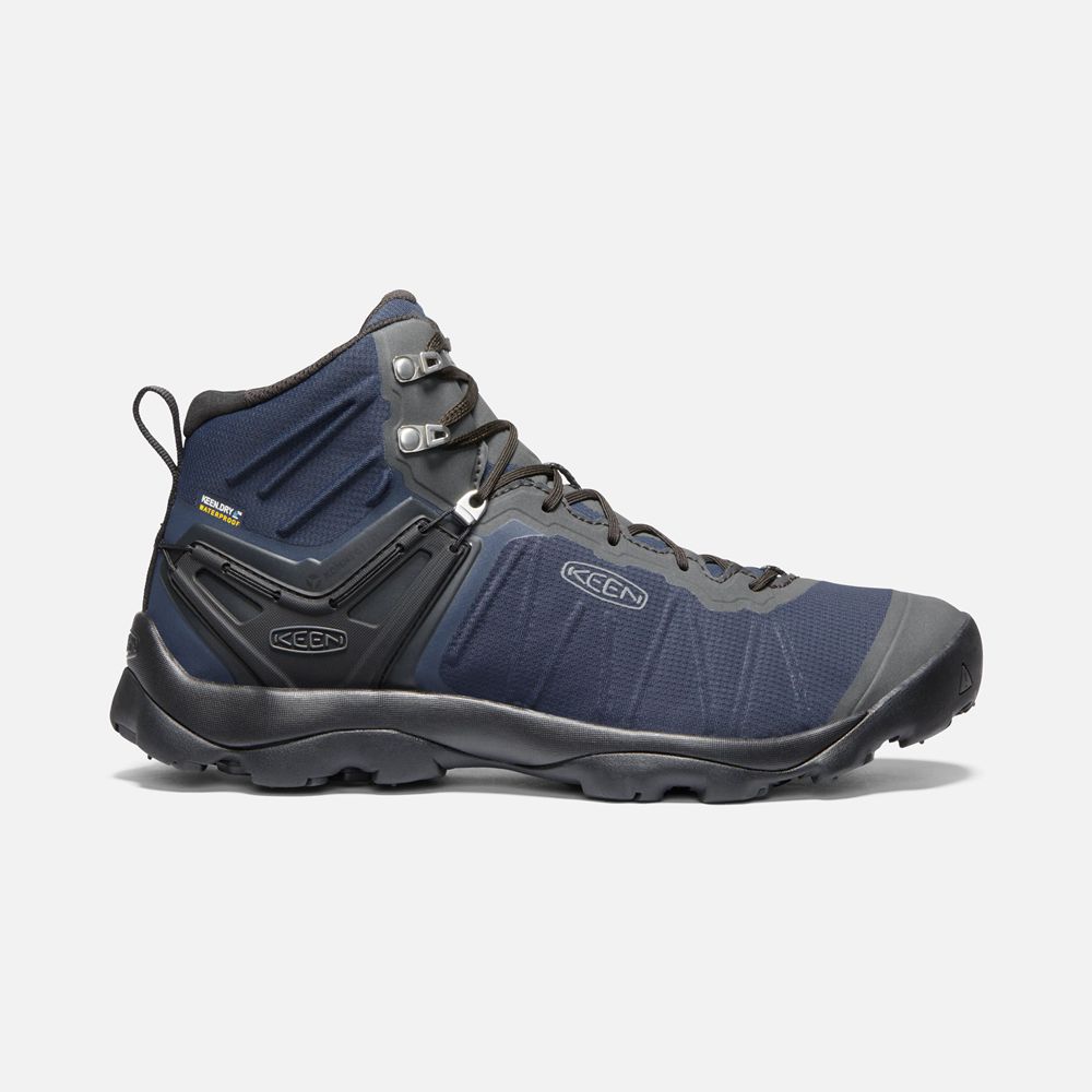 Botas de Seguridad Keen Mexico Azules/Grises - Hombre Venture Mid Waterproof - BY0694582